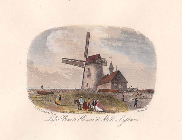 Lytham old etching Mill & Lifeboat House