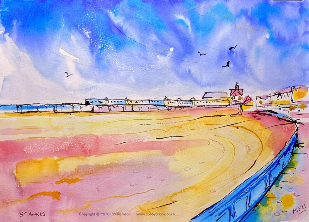 martin williamson artist st annes on sea beach and pier