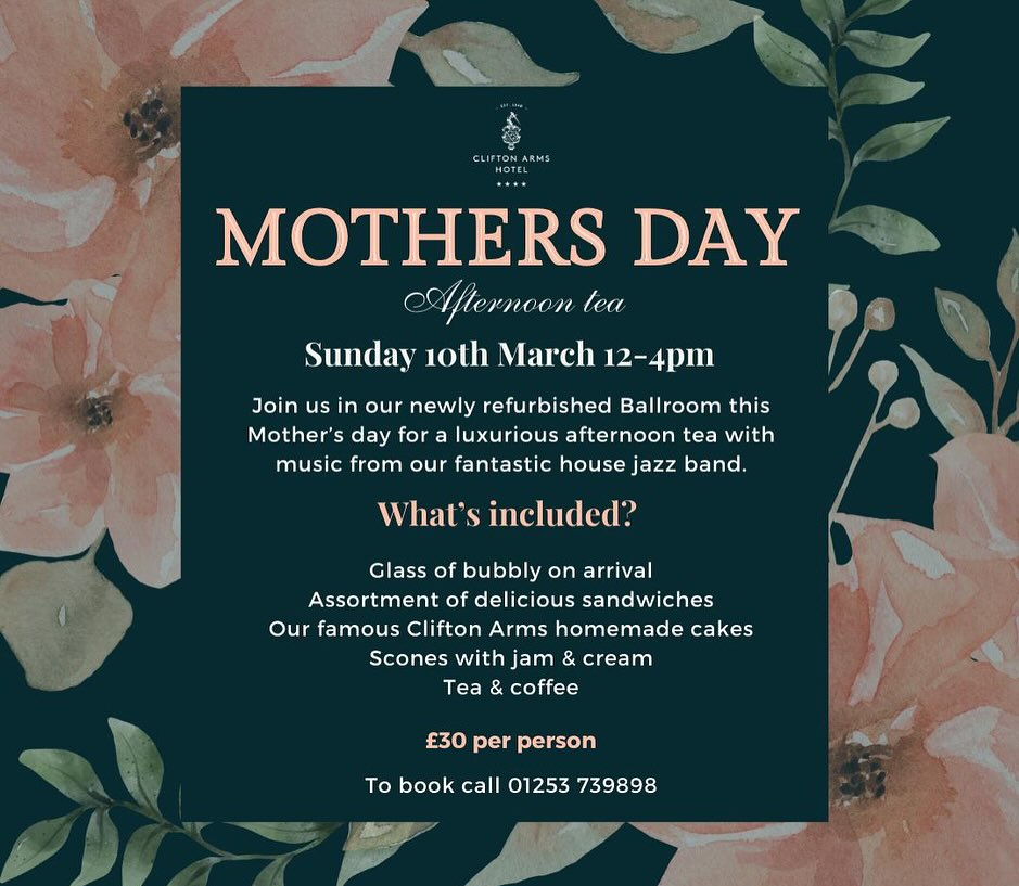 mothers day afternoon tea clifon arms