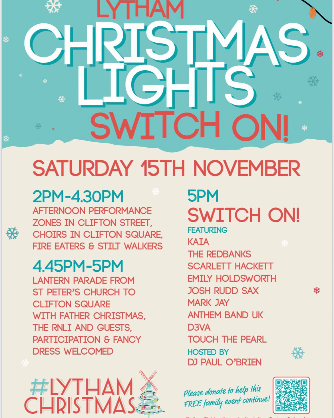 Lytham Light Switch On event line up 2025