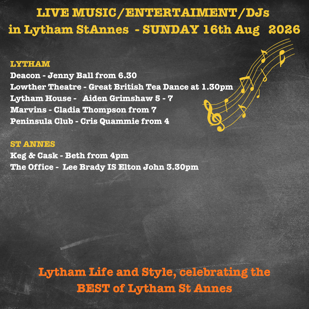 Sunday 16th Aug LIVE Music whats on in Lytham St Annes