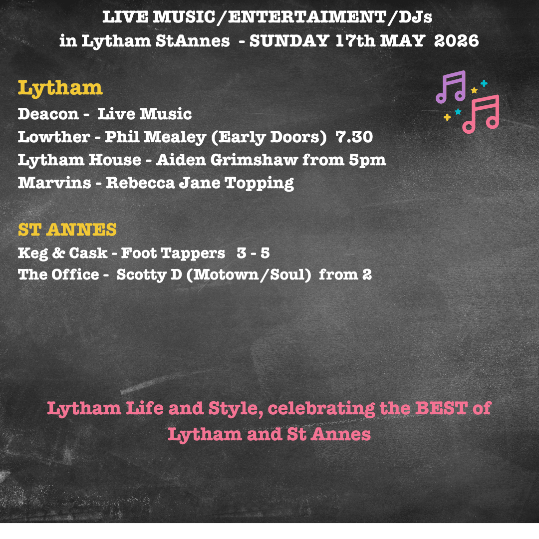 Sunday 17th May whats on in lytham st annes live music