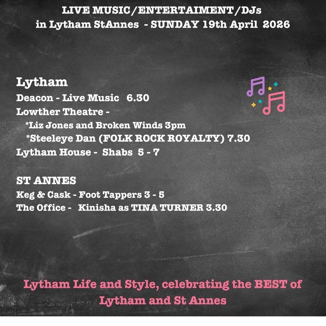Sunday 19th April LIVE in Lytham ST Annes