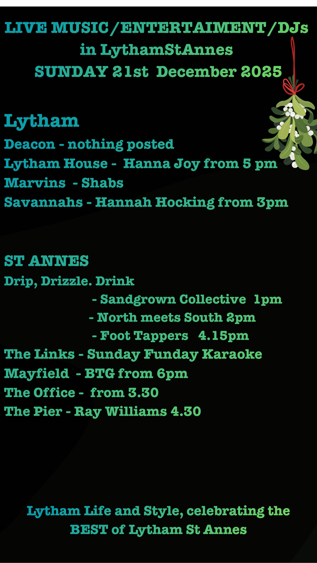 Sun 21 st December whatsonlythamstannes live musiclive