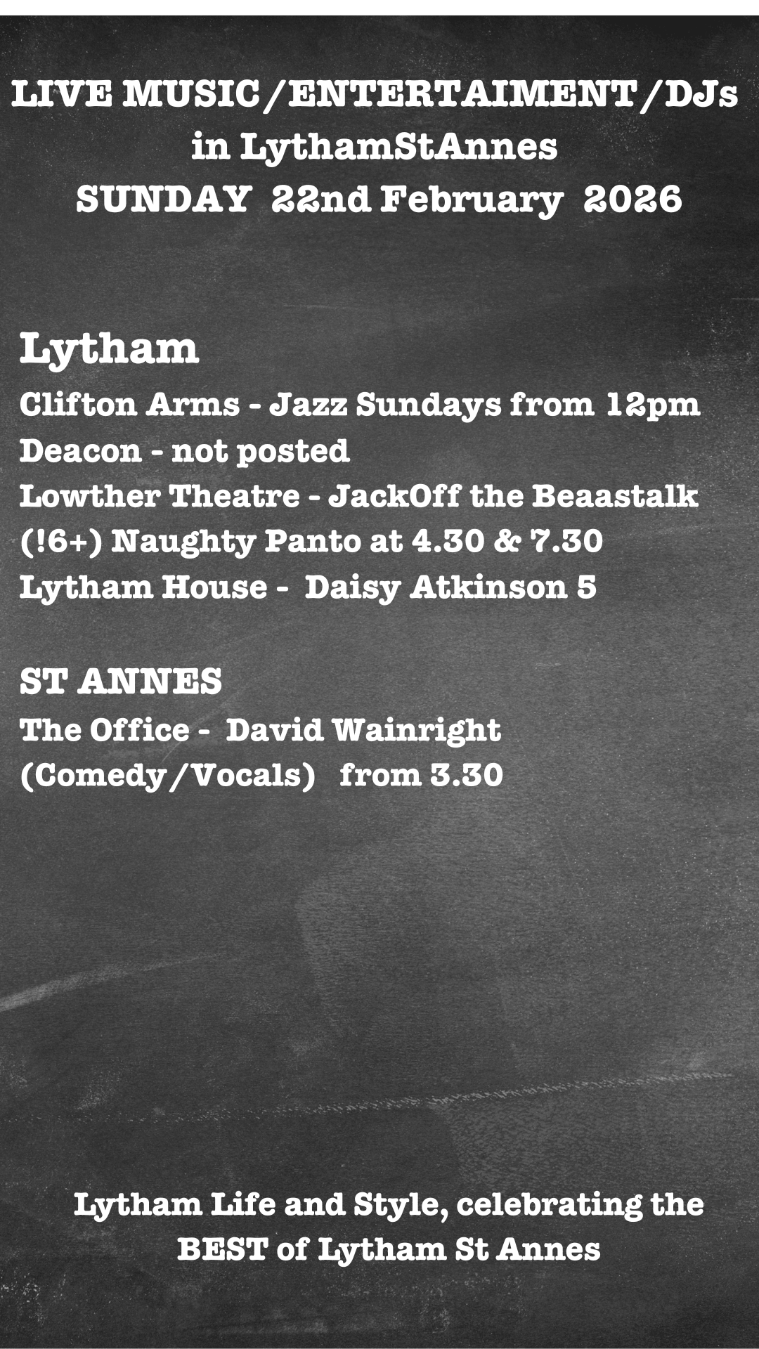 Sunday 22nd Feb LIVE (1)