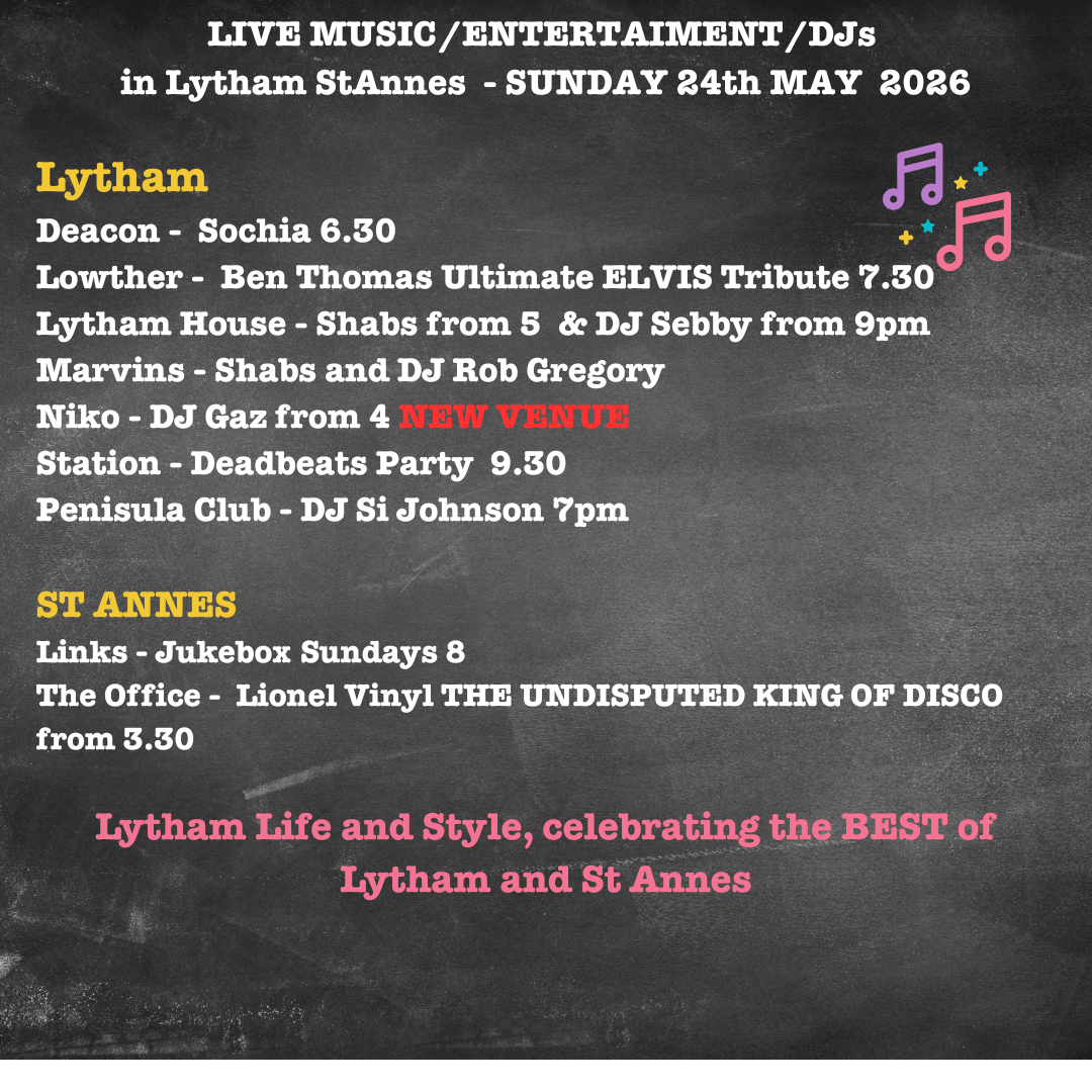 Sunday 24th May Live Music Whats On in Lytham St Annes
