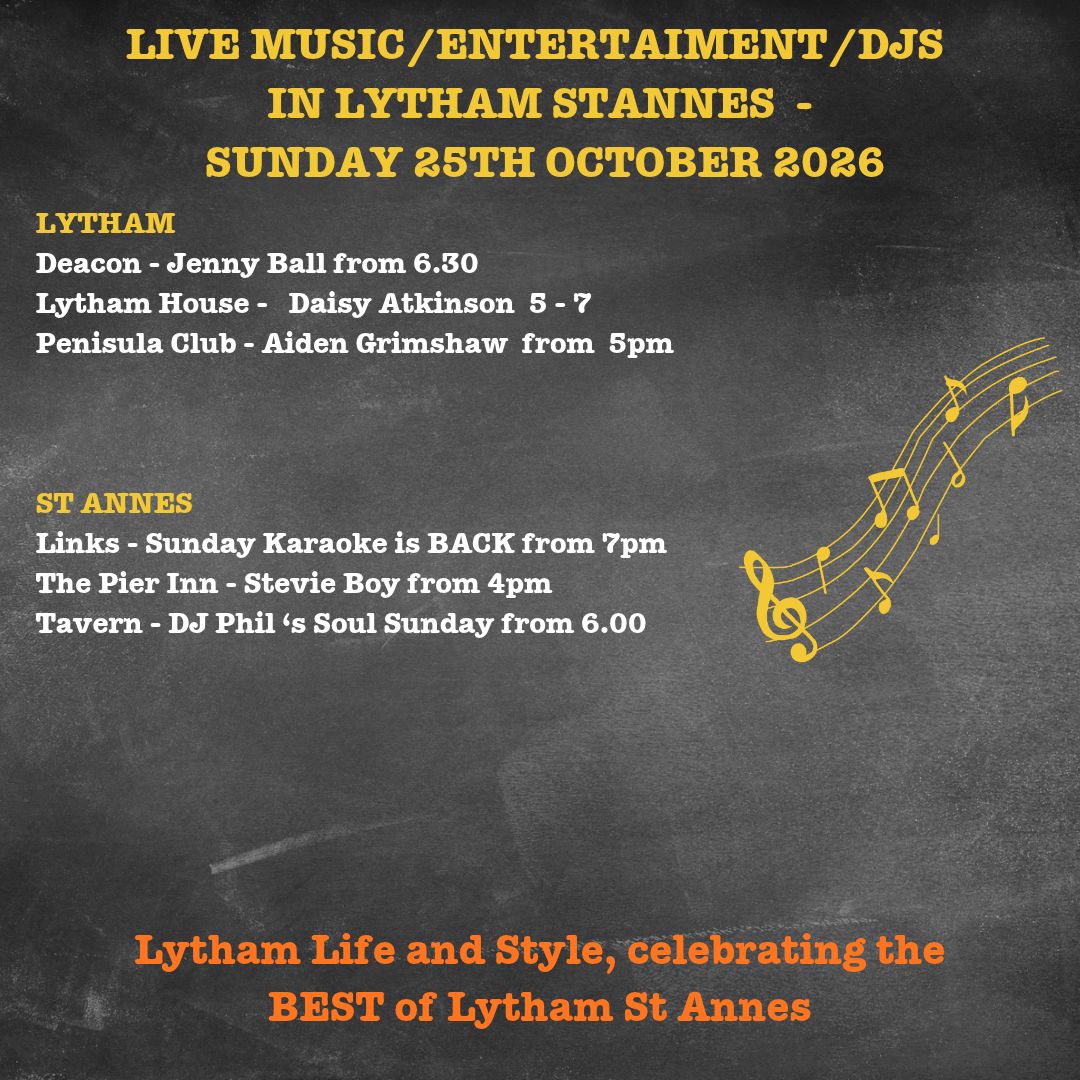 Sunday 25th October LIVE music in Lytham St annes