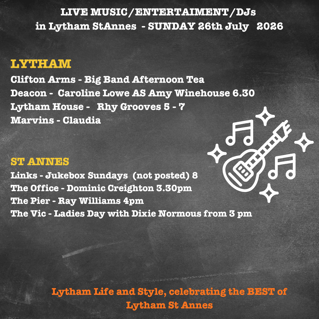 Sunday 26th July LIVE MUSIC in Lytham St Annes