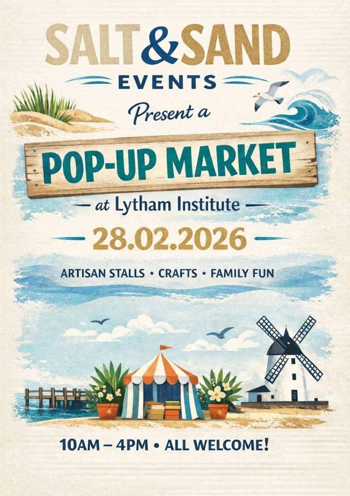 Pop Up Craft Fair at Lytham Institute Feb 28th 2026 whatsoninlythamstannes