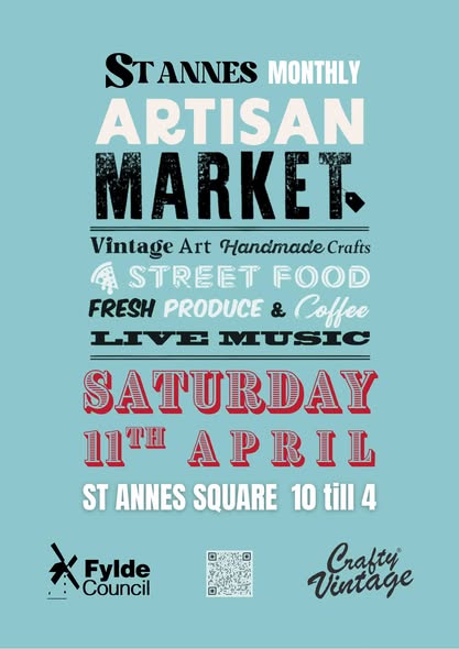 april 11th St Annes Monthly Artisan Market whats on in lytham st annes