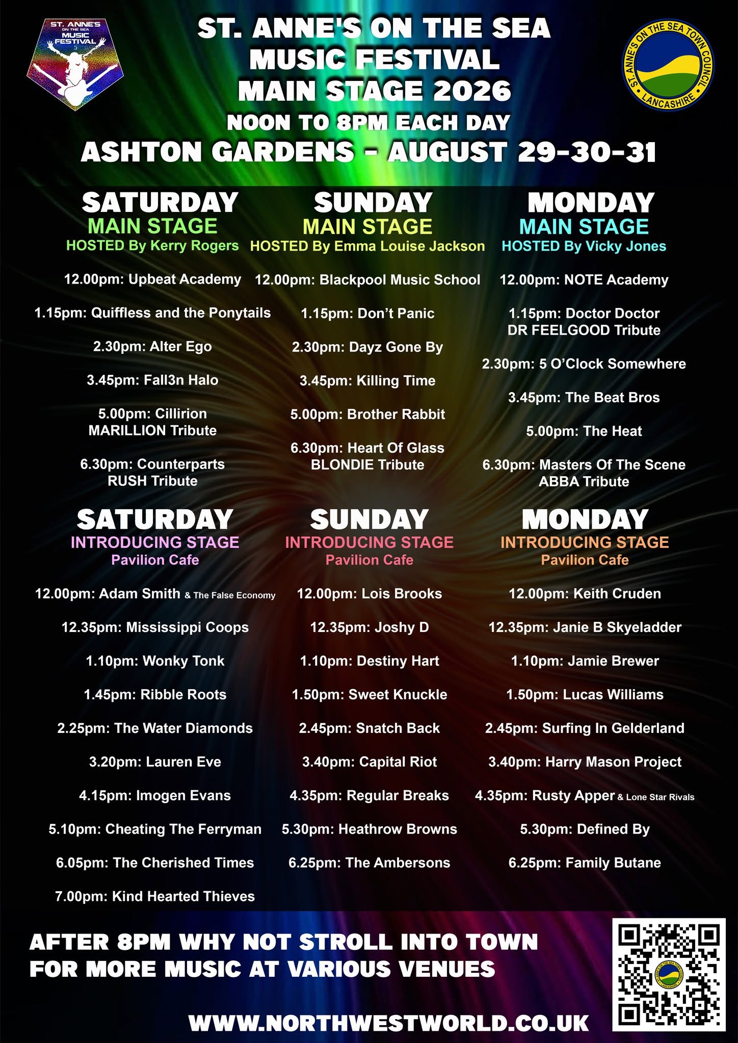 st annes music fest 3 day schedule