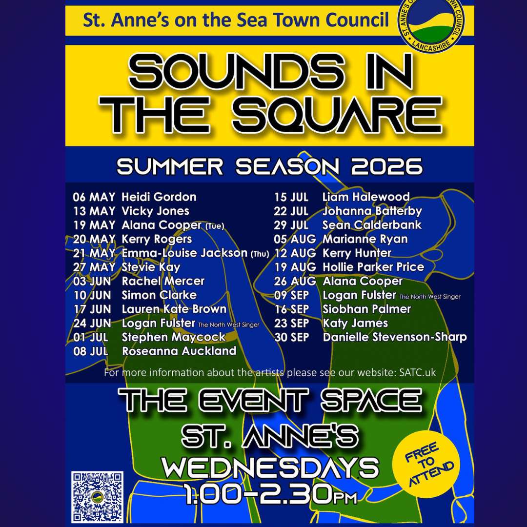 Sounds in the Square Summer 2026 whatson in lytham St Annes