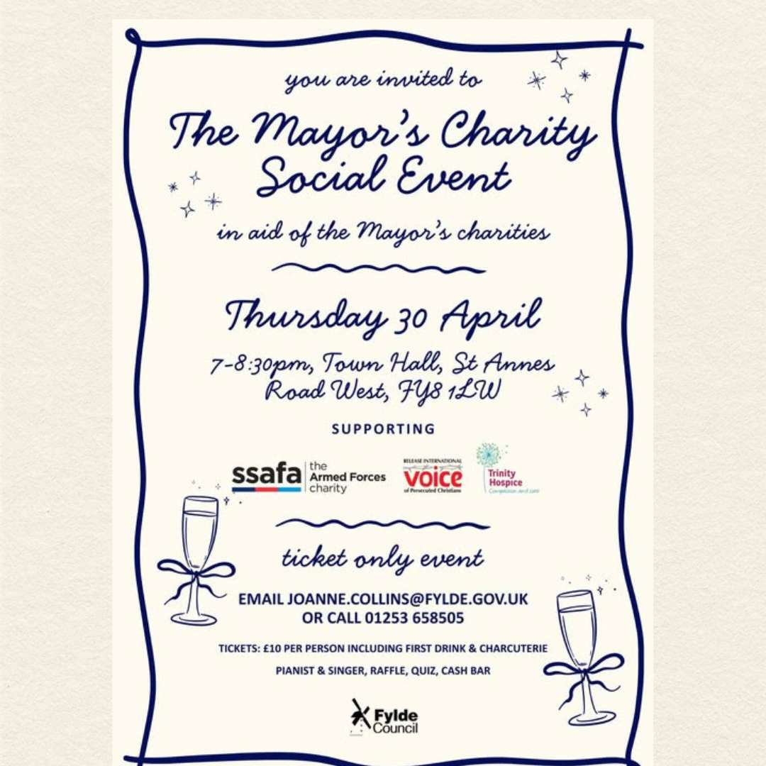 up coming event mayoral Social Event April 30th whatson in lytham Stannes