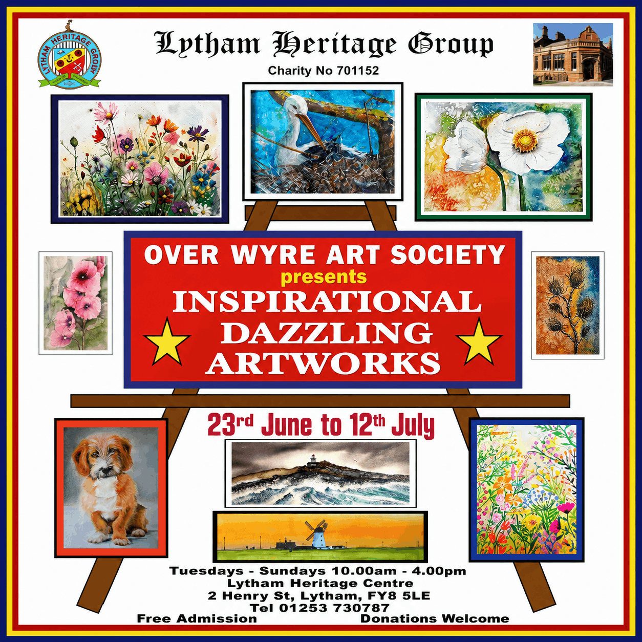 Over Wyre Arts=ists Exhibition at Lytham Heritage Centre June Jule 2026