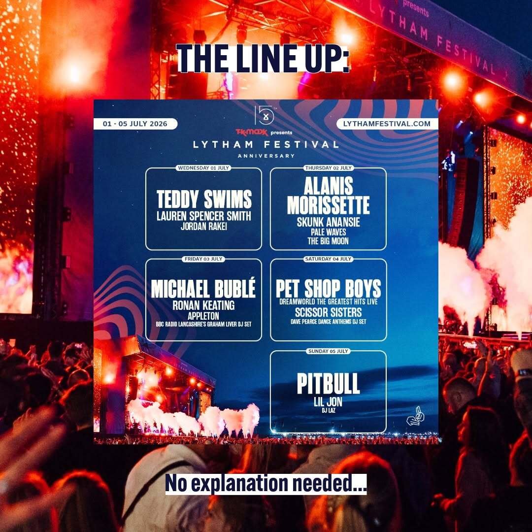 Lytham Festival Line up 2026 whats on in lytham at annes