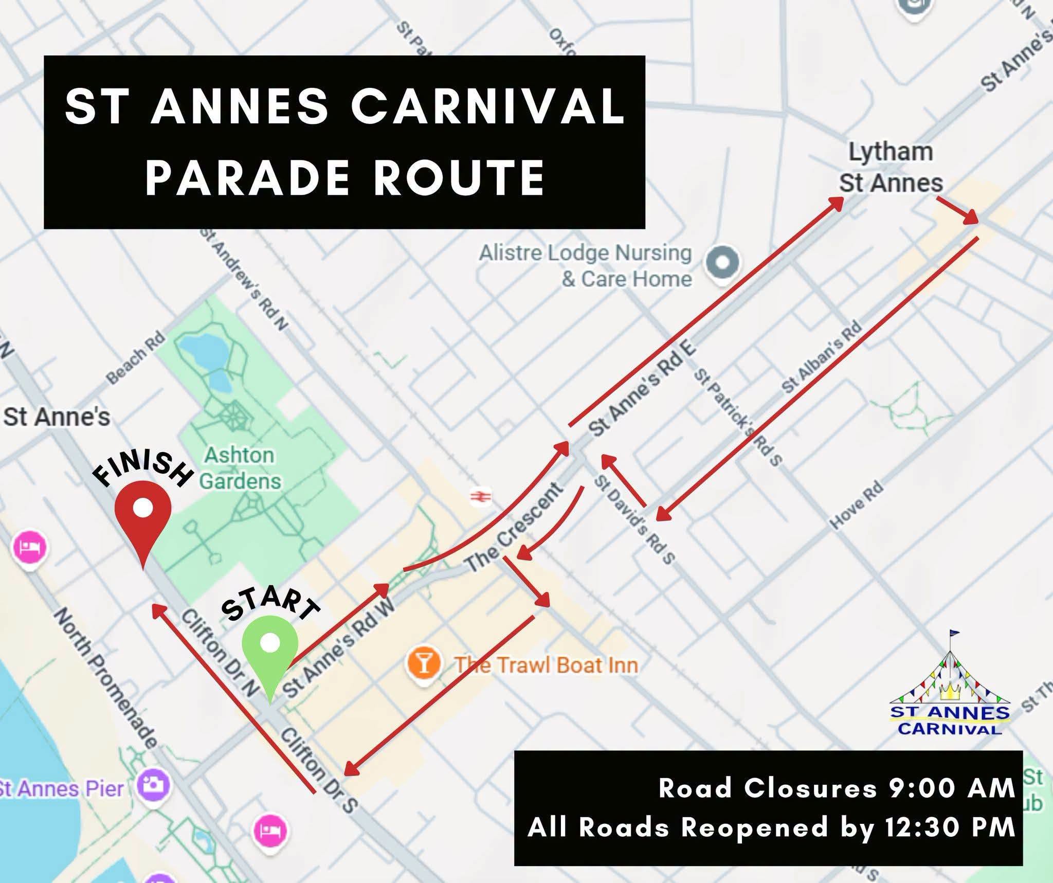 St Annes Carnival 2026 Parade Route