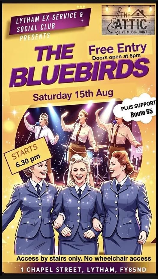 Bluebirds at the Attic in Lytham for lytham 1940's weekend 2026