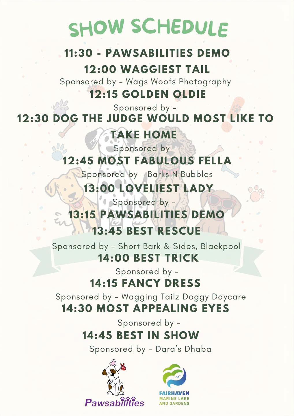 Fairhaven Dog Festival Schedule of the Day whatsoninlythamstannes