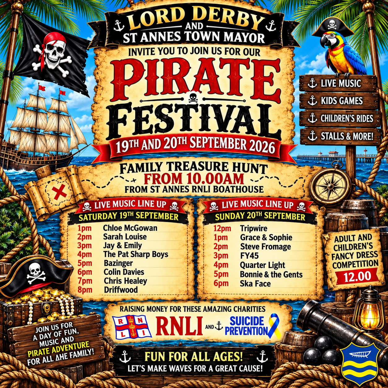 Pirate Festival St Annes on Sea whats on theis weekend lytham stannes events